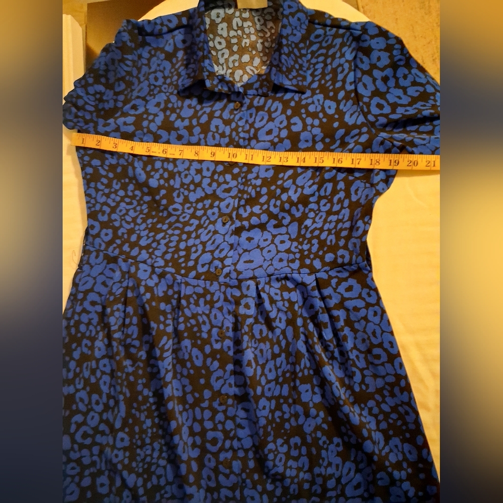 Black And Blue Long Sleeve Dress Size Small - Picture 8 of 10